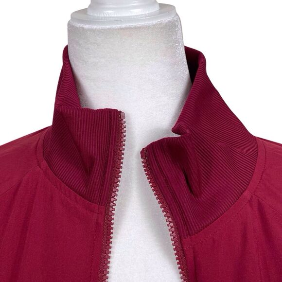 ATHLETA Brooklyn Bomber Jacket Size Small Stretch UPF 50+ Pockets Red Cranberry - Picture 9 of 15